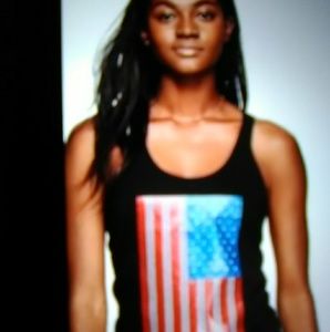 PINK authentic large black bling tank